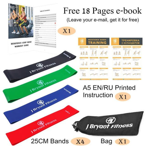 Resistance Band Set Latex Gym Strength Training Rubber Loops with Instruction Guide Thick Elastic Bands Yoga Gym Fitness Workout