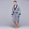 2018 Casual Men Nightwear Nightgown With Pocket Newly Long Sleeve Kimono Bathrobe Gown Loose Male Robe Sleepwear Home Clothes