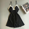 GUMPRUN 2019 Women Sexy Silk Satin Nightgown Sleeveless Nightdress V-neck Summer Lace Sexy Sleepwear Cozy Sling Lingerie