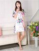 Brand New Chinese Women Robe Satin Nightgown Sexy Nightshirt Sleepwear Print Bath Gown Summer Casual Home Night Dress One Size