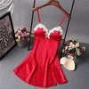 Brand New Chinese Women Robe Satin Nightgown Sexy Nightshirt Sleepwear Print Bath Gown Summer Casual Home Night Dress One Size