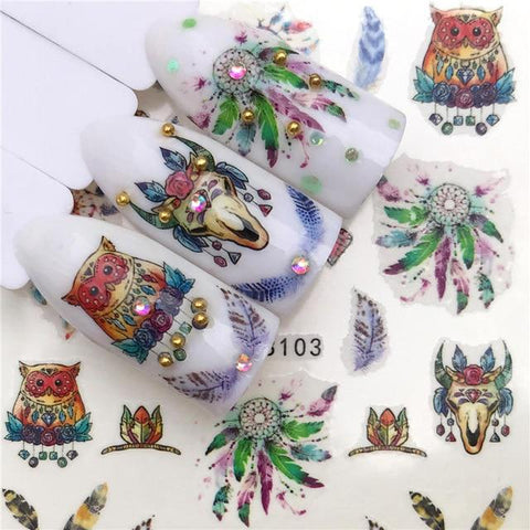 1 Sheet Nail Stickers Water Transfer Sticker Cartoon Flamingo Cute Animal Designs Nail Art Slider Manicure Decoration