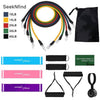 17Pcs Resistance Bands Set Yoga Exercise Fitness Band Rubber Loop Tube Bands Gym Door Anchor Ankle Straps with Bag Elastic Band
