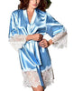 2017 New Hot Sexy Lingerie Silk Lace Black Kimono Intimate Sleepwear Robe Night Gown Black Purple Colors
