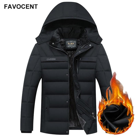 FAVOCENT Winter Jacket Men Thicken Warm Men Parkas Hooded Coat Fleece Man's Jackets Outwear Windproof Parka Jaqueta Masculina