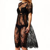 Black white off shoulder lace Nightgown Women Sexy Spaghetti Strap Patchwork Lingerie Dress Lace Sleepwear Sleepshirts Size S-XL