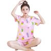 summer women Comfortable Pajamas Set long Sleeve Nightgown Cartoon printing Cute Sleepwear suit Girl short pants Pijama Mujer