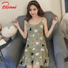 Yidanna Cotton Sleepshirts Sleeveless Sleepwear Sexy Lingerie Pijama Cat Print Female Nightgown Nightdress Women Nighties Summer