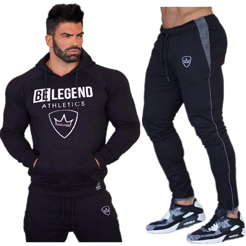 Men Running Sportswear Suits Sweatshirt/Sweatpants Gym Fitness Training Hoodies and Pants pcs/Sets Male Jogging Tracksuit Coats