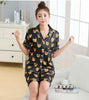 New Arrivals 2018 Lovers Pyjamas Women Silk Satin Pajama Sets Cartoon Bear Couple Pajamas For Women Sleepwear Sets Pijama Mujer