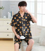 New Arrivals 2018 Lovers Pyjamas Women Silk Satin Pajama Sets Cartoon Bear Couple Pajamas For Women Sleepwear Sets Pijama Mujer