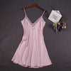 Sexy White Women Nightwear Lace Nightdress Nighty Mini Nightgown Suspender Skirt Sleepwear Rayon Sleeveless For Female M-XXL