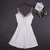 Sexy White Women Nightwear Lace Nightdress Nighty Mini Nightgown Suspender Skirt Sleepwear Rayon Sleeveless For Female M-XXL