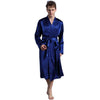 Wholesale Solid Color Pockets Long Sleeve Men's Bathrobe Loose Sleepwear Nightgown Robe