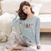2019 Sleep Lounge Pajama Long Sleeve Top + Long Pant Woman Pajama Set Cartoon Pyjamas Cotton Sleepwear For Women M L XL XXL XXXL