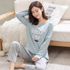 2019 Sleep Lounge Pajama Long Sleeve Top + Long Pant Woman Pajama Set Cartoon Pyjamas Cotton Sleepwear For Women M L XL XXL XXXL