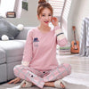 2019 Sleep Lounge Pajama Long Sleeve Top + Long Pant Woman Pajama Set Cartoon Pyjamas Cotton Sleepwear For Women M L XL XXL XXXL