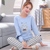 2019 Sleep Lounge Pajama Long Sleeve Top + Long Pant Woman Pajama Set Cartoon Pyjamas Cotton Sleepwear For Women M L XL XXL XXXL