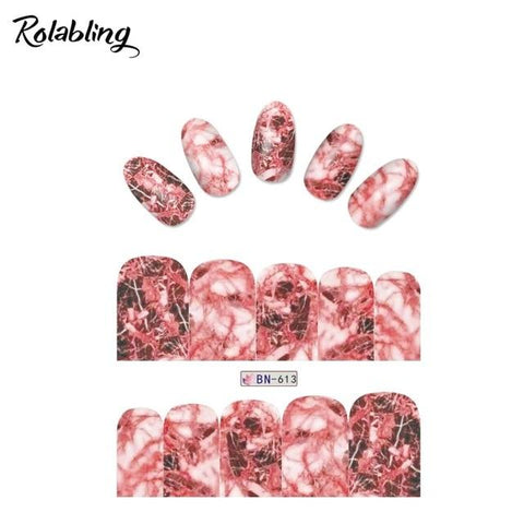 Rolabling Water Transfer decal Marble series Nail Stickers wraps sliders Decoration nails accessories Sticker Nail Art