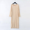 Women Long Robe Loose Nightdress Solid O-Neck Modal Long Sleeve Nightgowns Spring Autumn Nightie Sleeping Dress Homewear