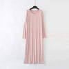 Women Long Robe Loose Nightdress Solid O-Neck Modal Long Sleeve Nightgowns Spring Autumn Nightie Sleeping Dress Homewear
