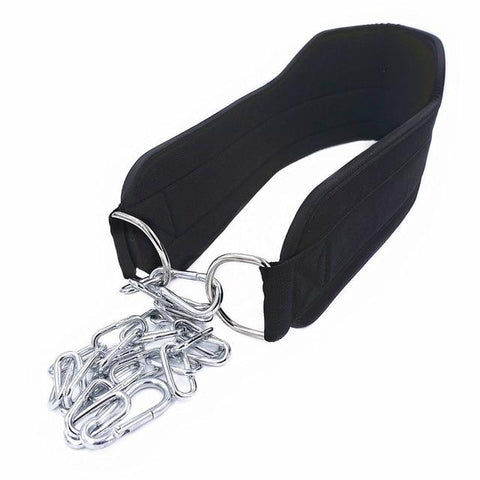 Thick Neoprene Dipping Belt Weight Lifting Belt with Chain for Pull Up Chin Up Kettlebell Barbell Fitness Bodybuilding Gym Belt