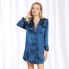 ZOOLIM Women Nightgowns Satin Sleepwear Nightshirts Long Sleeve Silk Casual Loose Night Dress Summer Home Clothing Home Dress