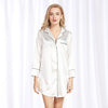 ZOOLIM Women Nightgowns Satin Sleepwear Nightshirts Long Sleeve Silk Casual Loose Night Dress Summer Home Clothing Home Dress