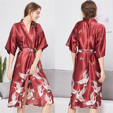 Long Women Nightdress Vintage V-Neck Satin Night Dress Sleepwear Women Night Gown Sexy Erotic Hot