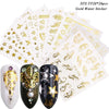 1 Set Mixed Design New Nail Art Sticker Set Black Lace Gold Silver Glitter Flower Water Decal Slider Wraps Decor Manicure CH830