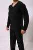 Men Viscose Sleepwear Hooded Pajama Sets Long Sleeve Trousers Comfort Loose Nightgown Male Home Clothing Plus Size