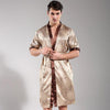 Casual Male Robe Bathrobe Kimono Gown Satin Rayon Nightwear Chinese Men Sleepwear Printed Flower Intimate Lingerie Nightgown