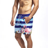 KWAN.Z Men's board shorts swimsuit beach shorts loose quick dry sports shorts swimwear stripe flamingo men's swimming trunks