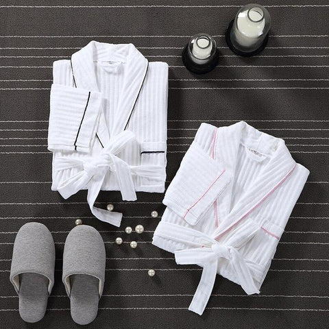 Bath Robe Men Dressing Gown Unisex Men's Robe Sleeve Solid Waffle Kimono Robe Sleep Lounge Bathrobe Peignoir Nightgowns Lovers