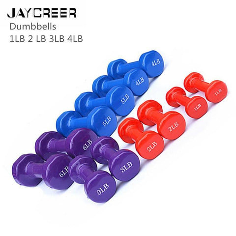JayCreer 1LB 2LB 3LB 4LB Dumbbells Deluxe Vinyl Coated Hand Weights All-Purpose Color Coded Dumbbell for Strength Training