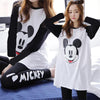 Womens Pajamas Sets Autumn Cotton Printing Lapel Top + Long Pant 2 Piece Sets Pajamas Set For Women Sleepwear Girls Pyjamas Suit