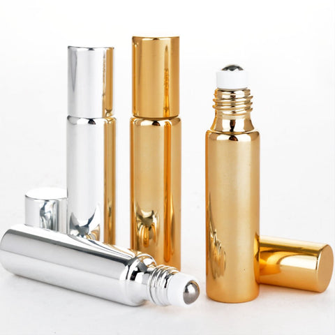 5ml/10ml Mini UV Glass Essential Oil Ball Bottle Massage Eye Skin Cream Bottled Medicine Coated Ball Cosmaic Refillable 1 Pcs