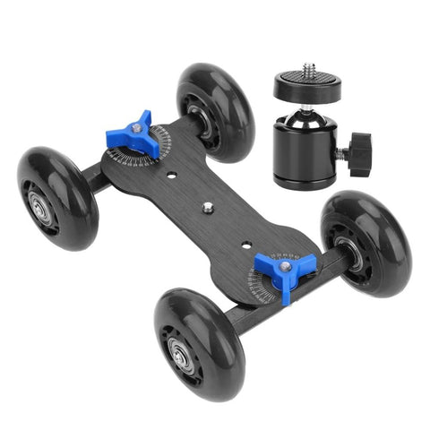 Universal 4 Wheel Desktop Vedio Rail Track Slider Dolly Car for DSLR Camera Camcorder