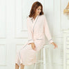 Bamboo Fiber Men Bathrobe Stain Robe Man's Sleepwear Soft Nightgown for Male Pajamas Gown Lounge Wear Nature Bamboo Summer