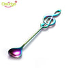 Stainless Steel Musical Note Dessert Spoon  Music Coffee Stir Milk Tea  Tableware Puer Medicine Flatware Ball Scoop Kitchen Tool