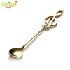 Stainless Steel Musical Note Dessert Spoon  Music Coffee Stir Milk Tea  Tableware Puer Medicine Flatware Ball Scoop Kitchen Tool