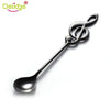 Stainless Steel Musical Note Dessert Spoon  Music Coffee Stir Milk Tea  Tableware Puer Medicine Flatware Ball Scoop Kitchen Tool