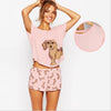 Summer Womens Pyjamas Short  Cotton Cartoon Pajamas Set Corgi Dog Print Sleepwear Pyjamas Nightwear Pijamas Size Home Clothing