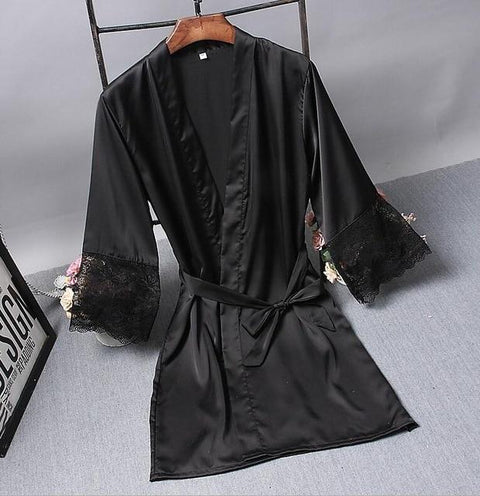 Bridesmaid Robes Satin Robe Bride Elegant Sleepwear Sexy Lace Women Dressing Gown Bathrobe Kimono Silk Bath Robe Sleep Lounge