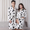 Fashion Winter Men's Mini Kimono Robe Autumn Lady Flannel Bath Gown Yukata Nightgown Sleepwear Sleepshirts One Size