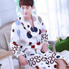 Fashion Winter Men's Mini Kimono Robe Autumn Lady Flannel Bath Gown Yukata Nightgown Sleepwear Sleepshirts One Size