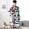 Fashion Winter Men's Mini Kimono Robe Autumn Lady Flannel Bath Gown Yukata Nightgown Sleepwear Sleepshirts One Size