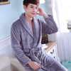 Fashion Winter Men's Mini Kimono Robe Autumn Lady Flannel Bath Gown Yukata Nightgown Sleepwear Sleepshirts One Size