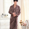Fashion Winter Men's Mini Kimono Robe Autumn Lady Flannel Bath Gown Yukata Nightgown Sleepwear Sleepshirts One Size