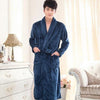 Fashion Winter Men's Mini Kimono Robe Autumn Lady Flannel Bath Gown Yukata Nightgown Sleepwear Sleepshirts One Size